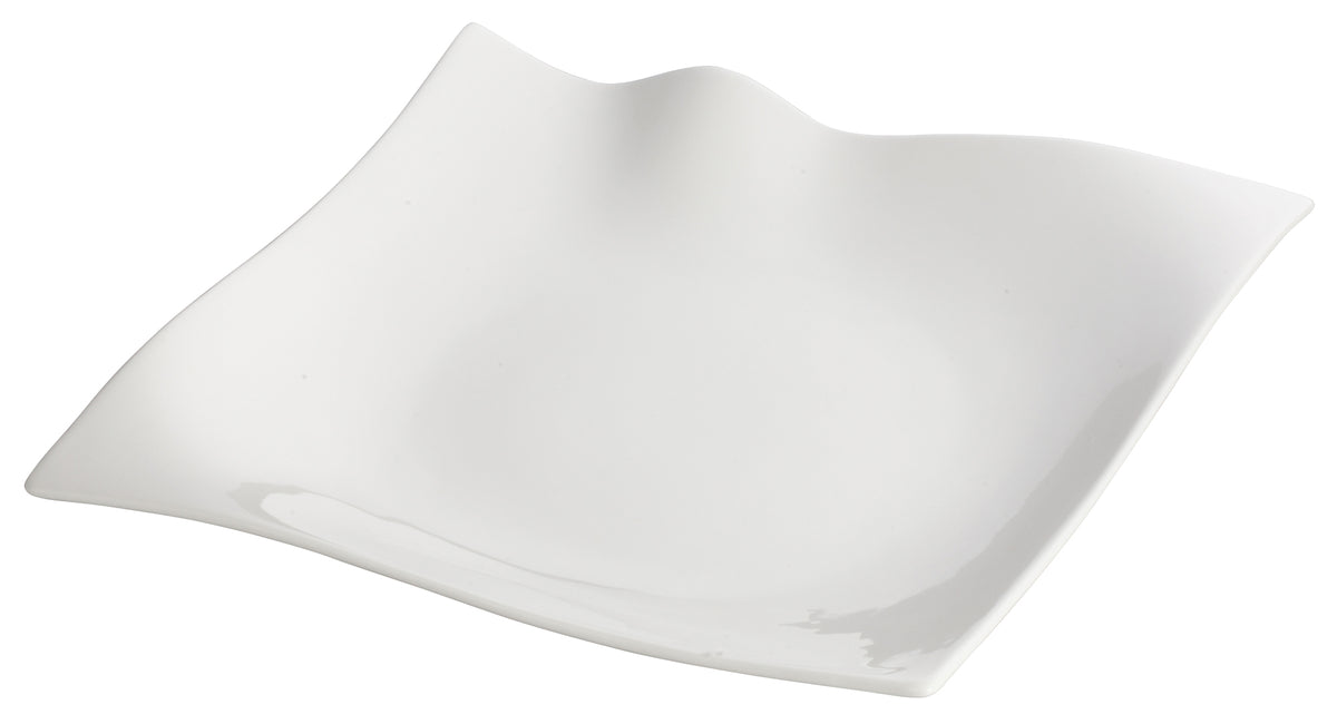 Winco WDP010-101 Falette Ardesia 9" Square Porcelain Plate, Bright White, Dishwasher Safe - 12/Case