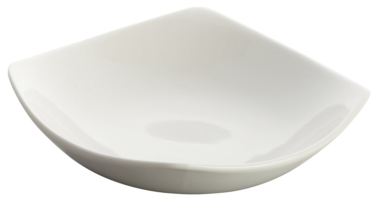 Winco WDP013-104 Lera 6" Square Porcelain Plate, Bright White, Dishwasher Safe - 36/Case