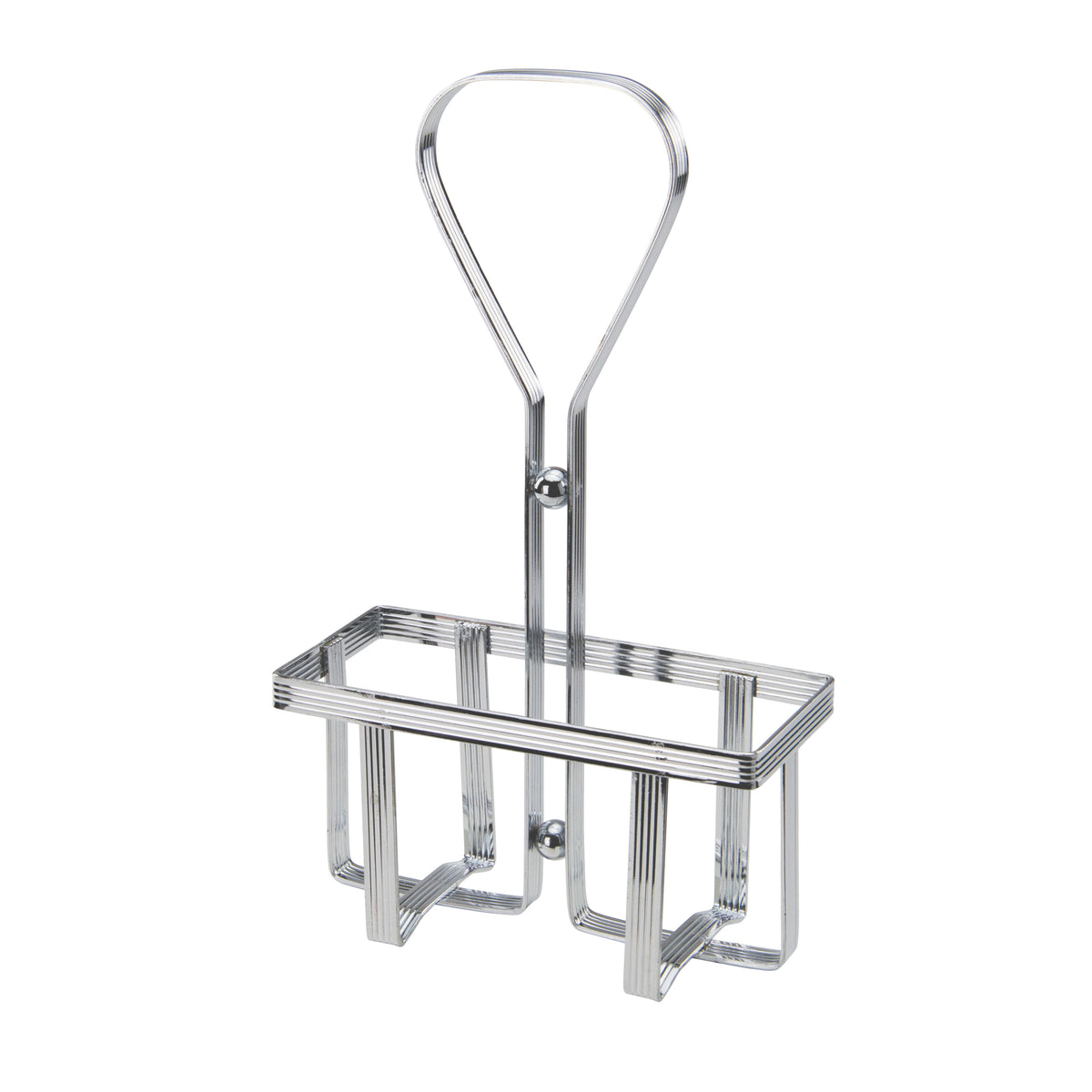 Winco WH-5 Oil Vinegar Cruet Rack - Holds (2) 6 oz. Square Cruets (G-104) | chrome plated