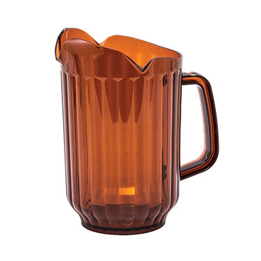 Winco WPCT-60A 60 oz. Amber Polycarbonate 3-Spout Water Pitcher | 32 - 63 oz