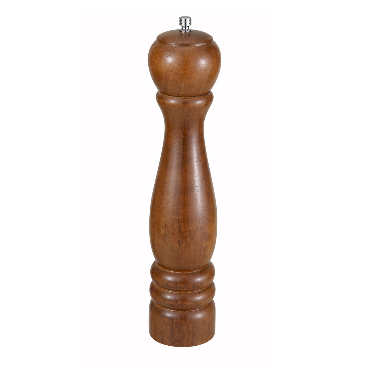 Winco WPM-12 12" Rubberwood Wood Pepper Mill / Zinc Alloy Grinder