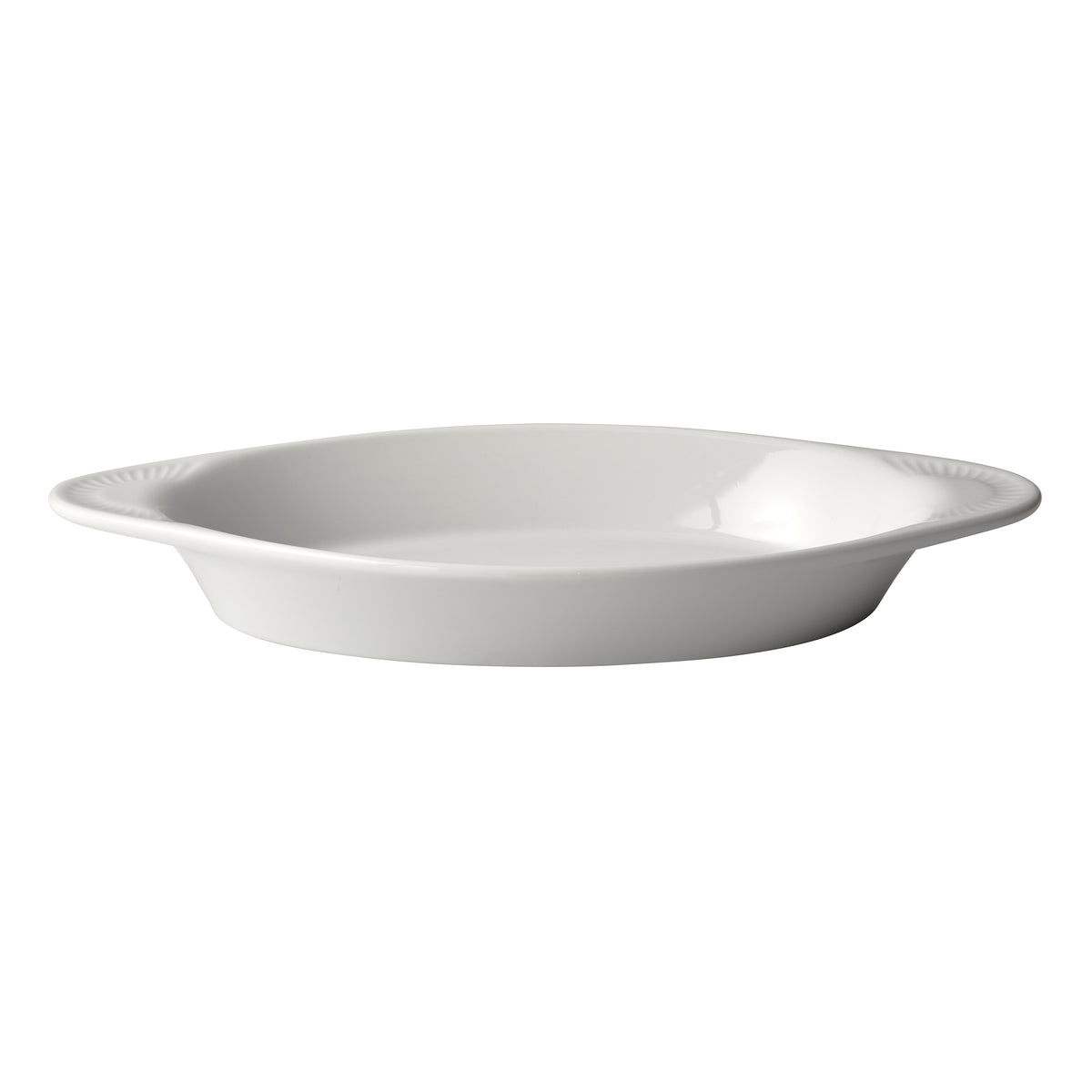 Winco WRD-20 Welsh Rarebit Baking Dish, 20 oz, Oval White Porcelain, 12" x 6-1/8" x 1-5/8", - 1 Dozen