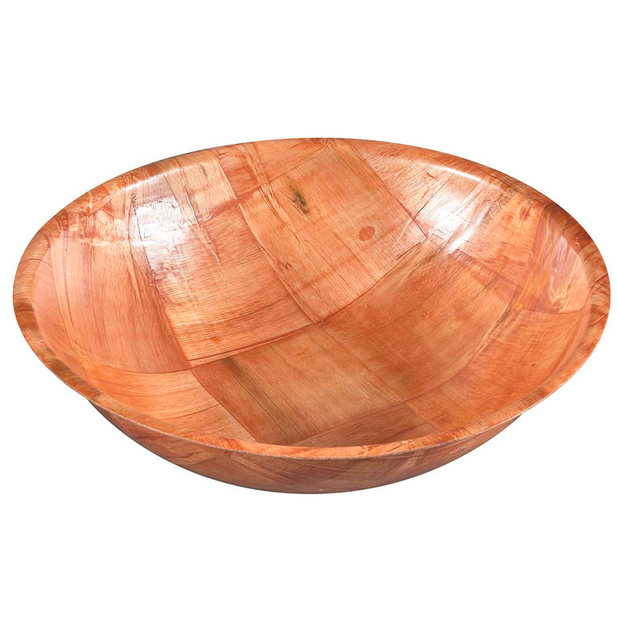 Winco WWB-12 Woven Wood Round Salad Bowl, Hand Wash