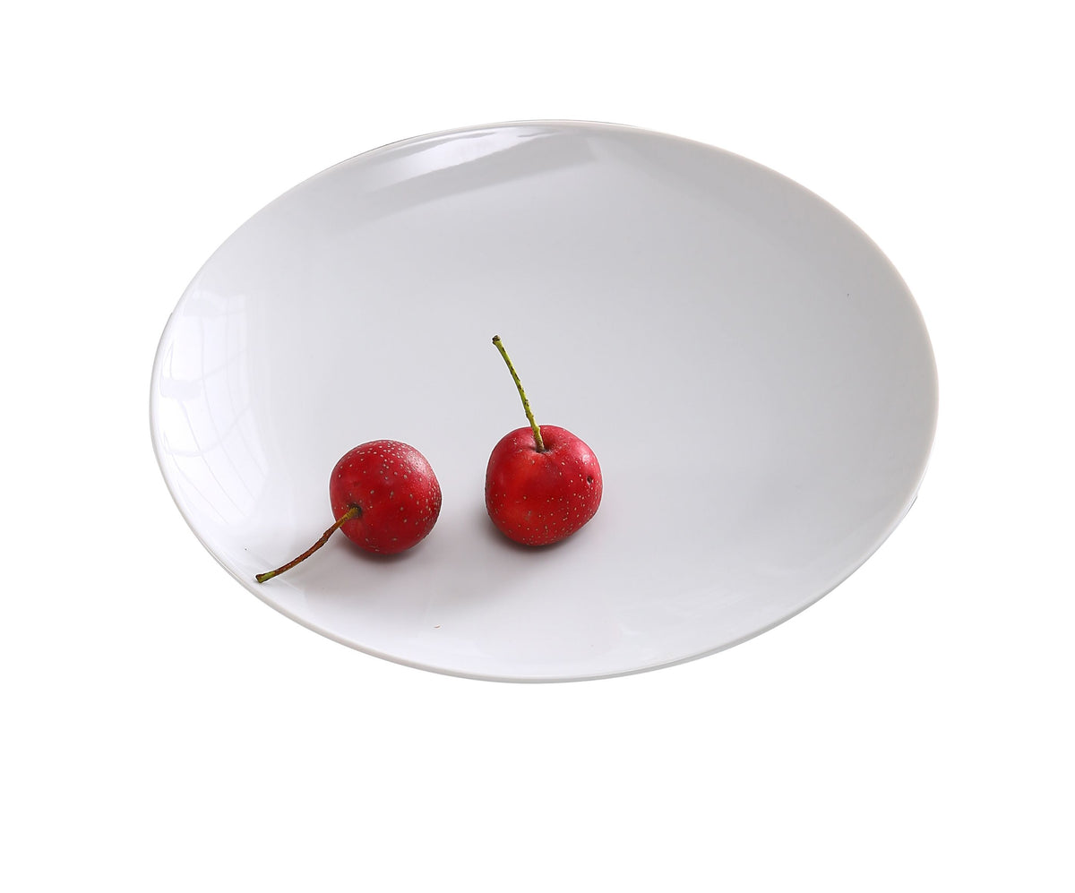 Yanco AC-10-C 10" Round Porcelain Plate, Super White, Rolled Edge Coupe Rim - Case of 12
