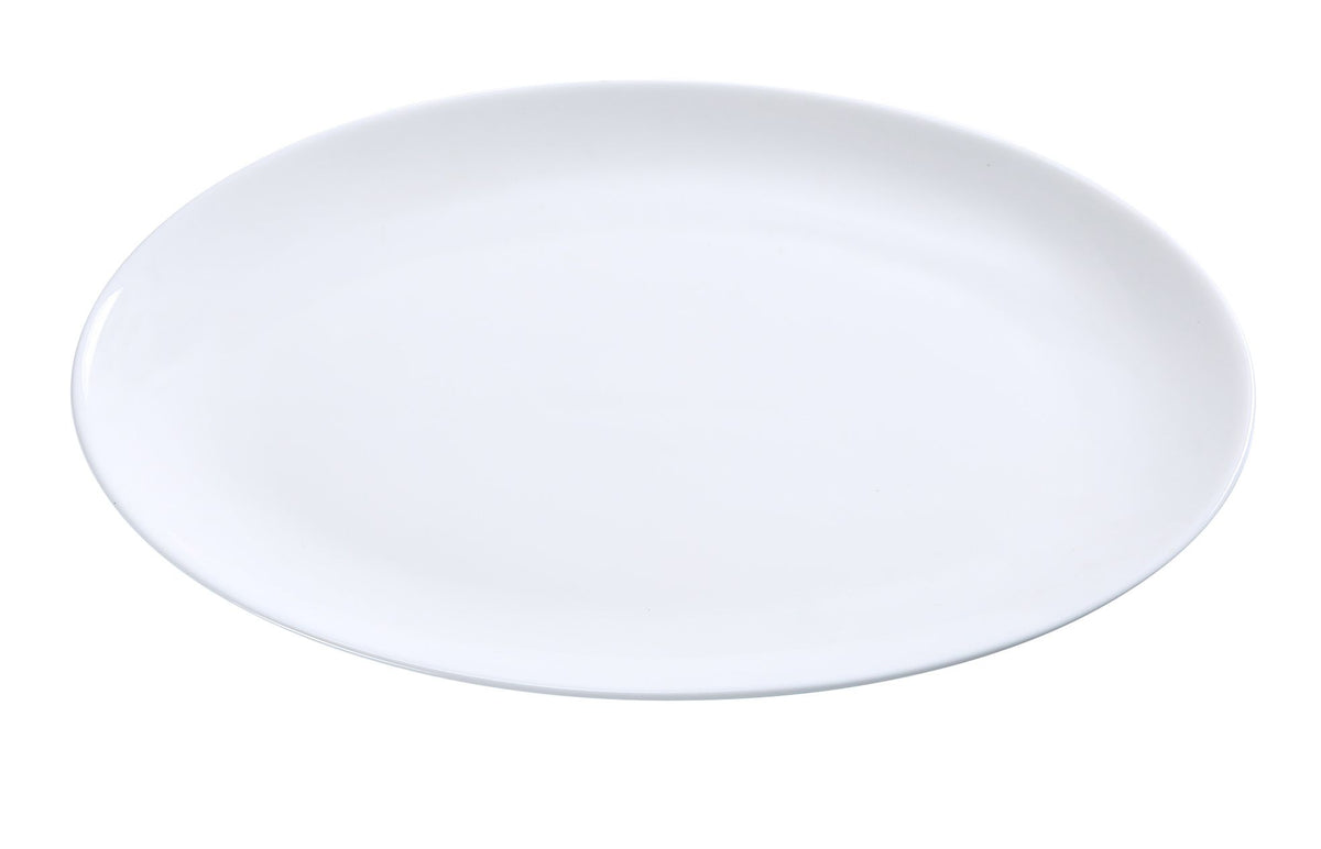 Yanco AC-10-CP China Platter, Oval 10" x 7" Porcelain White, Rolled Edge, Dishwasher Safe - Case of 24