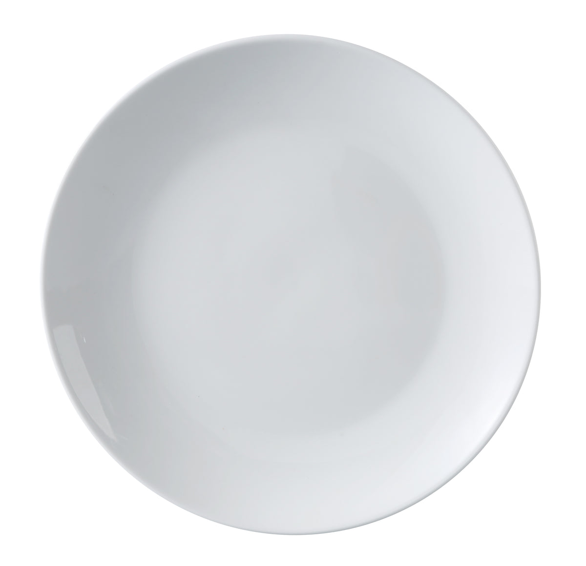 Yanco AC-12-C 12" White Porcelain Round Plate with Rolled Edge Coupe Rim, Dishwasher Safe - Case of 12
