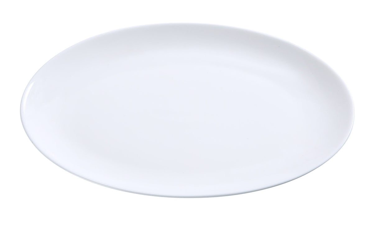 Yanco AC-12-CP China Platter, Oval 12" x 8", White Porcelain, Coupe Rim, Dishwasher Safe - Case of 12