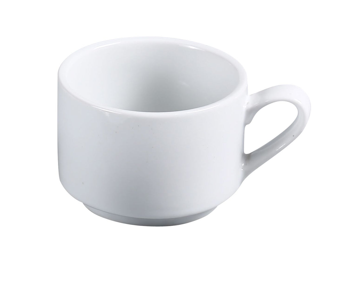 Yanco AC-23 Cup, 7 Oz (3-1/4" Dia. x 2-1/8" H) Porcelain White, Stackable, Microwave Safe - Case of 36
