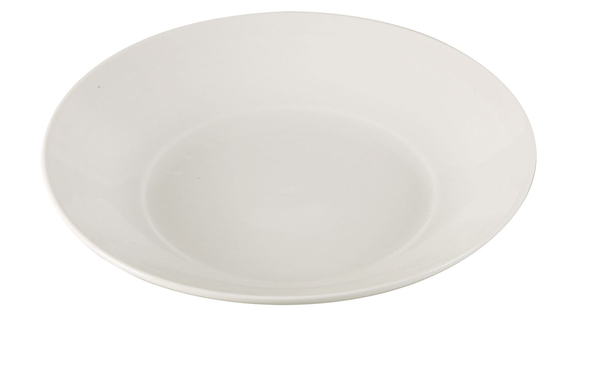 Yanco AC-410 Round Plate, 10-1/2" Dia x 1-7/8" H, White Porcelain, Oven/Microwave Safe - Case of 12