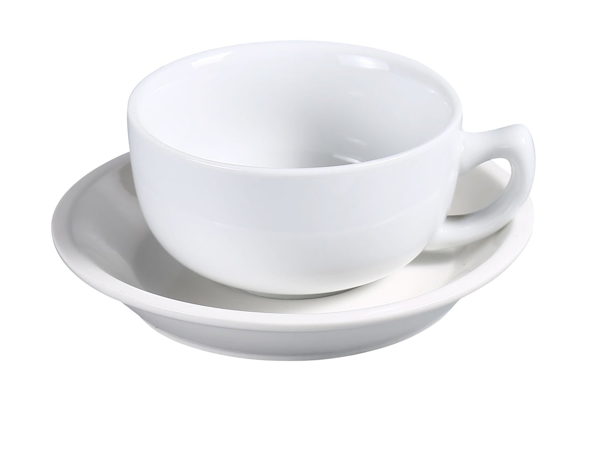 Yanco AC-57 Round Porcelain Saucer 6.5"-6.99" Super White, Dishwasher/Oven/Microwave Safe - Case of 36