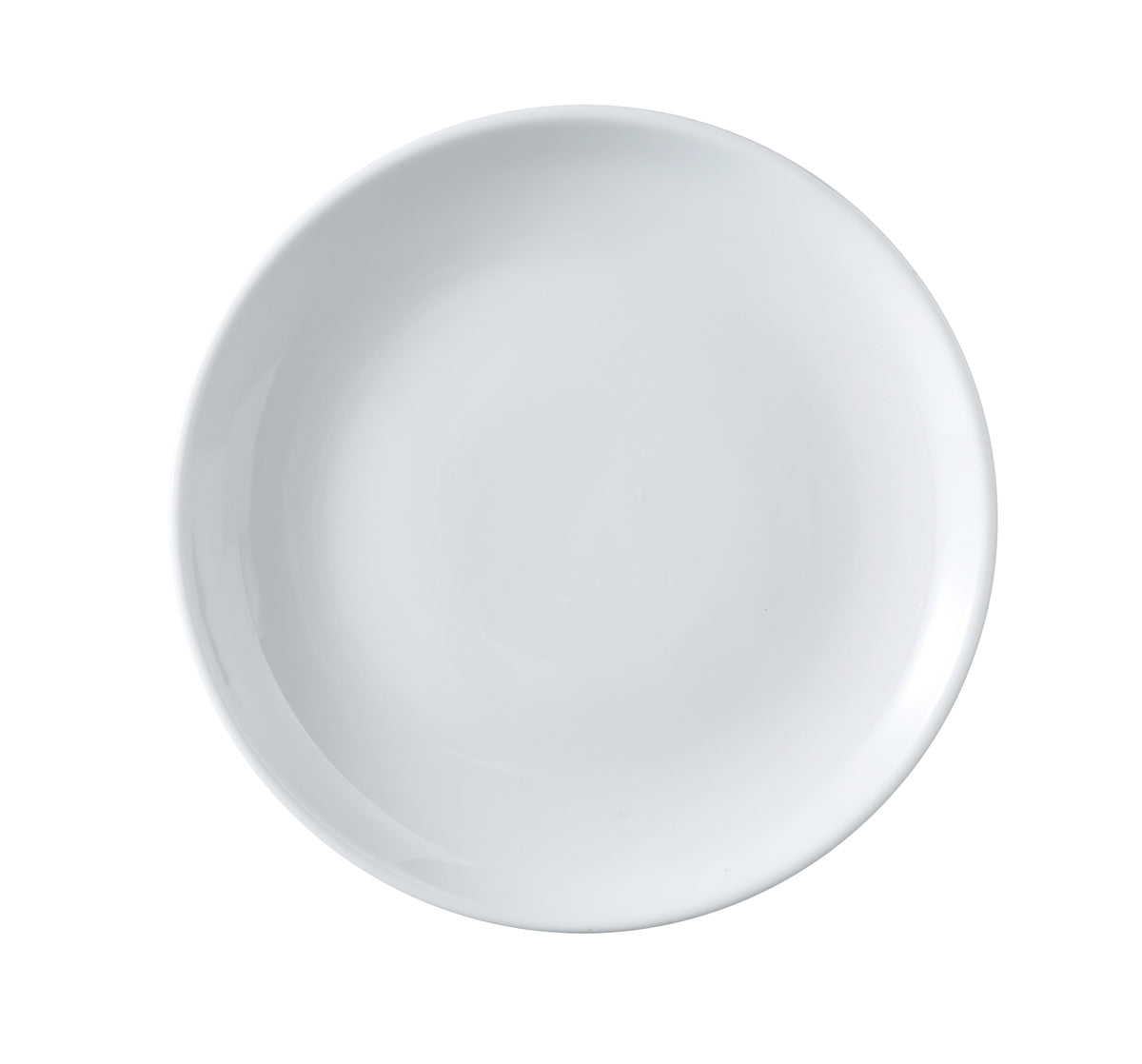 Yanco AC-7-C 7" Round Porcelain Plate, Super White, Rolled Edge Coupe Rim, Dishwasher Safe - Case of 36