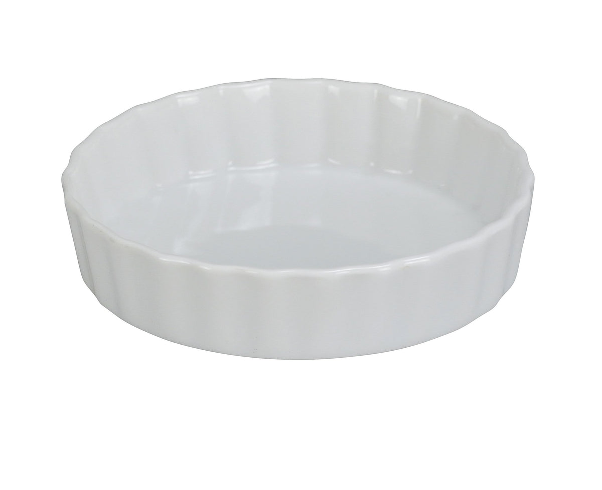 Yanco BK-605 Ramekin, 5" Round Porcelain Quiche Dish, 5.5 oz White, Oven & Microwave Safe - Case of 24