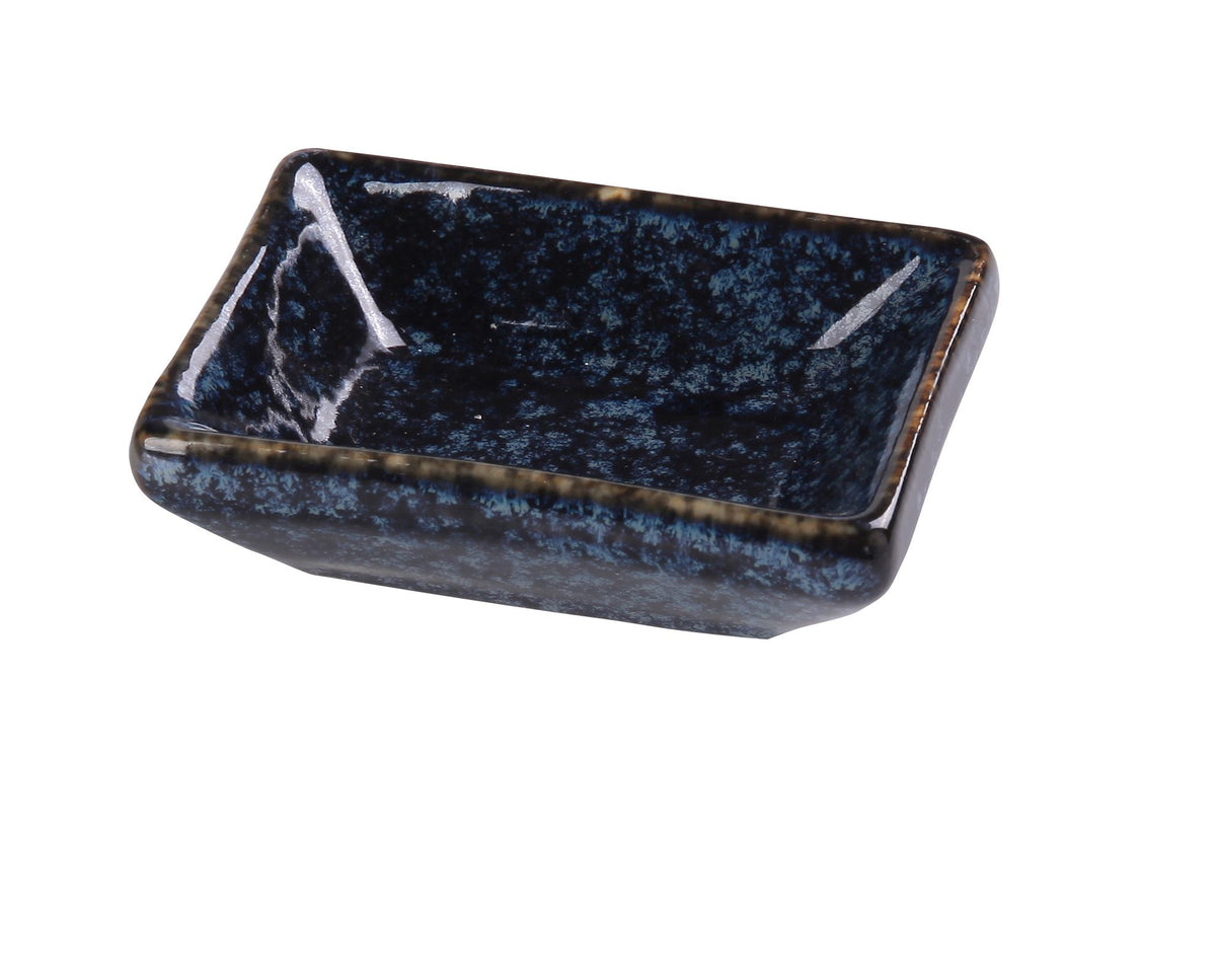 Yanco BL-4030 - Blue 1 Oz Sauce Dish, 3" x 2-1/4" x 3/4" Porcelain, Dishwasher & Oven Safe - Case of 48