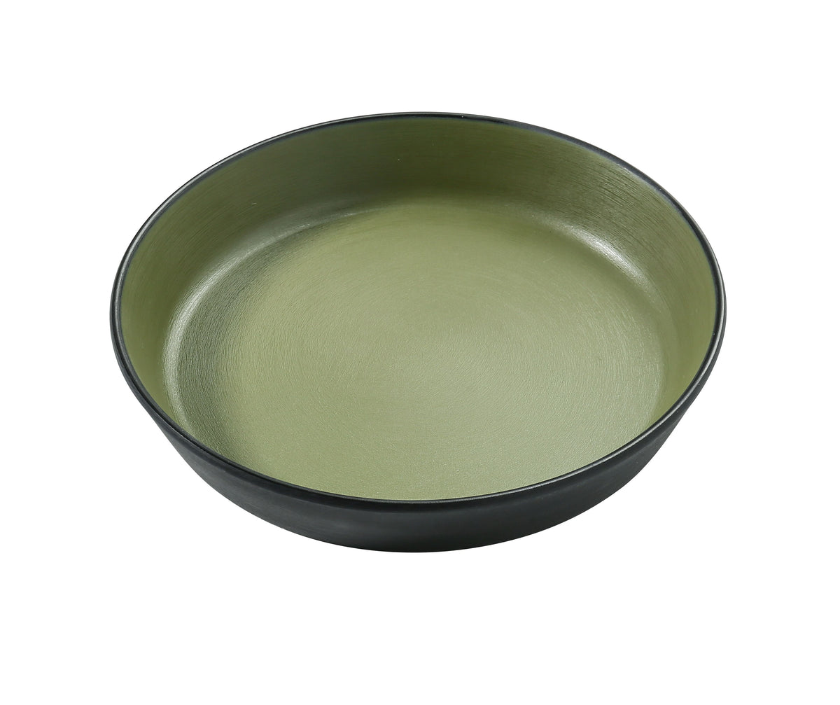 Yanco BM-505GR - Deep Dish Melamine Bowl, 5.5" W x 1" D x 5.5" H, 8 oz 1/4 qt, Gray/Green, 1 Dozen - Case of 48