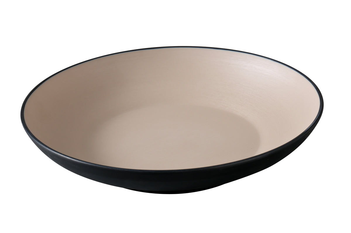 Yanco BM-709CL Two-Tone Round 9" Diameter 30 oz Melamine Bowl, Clay-Black, Durable - Case of 24