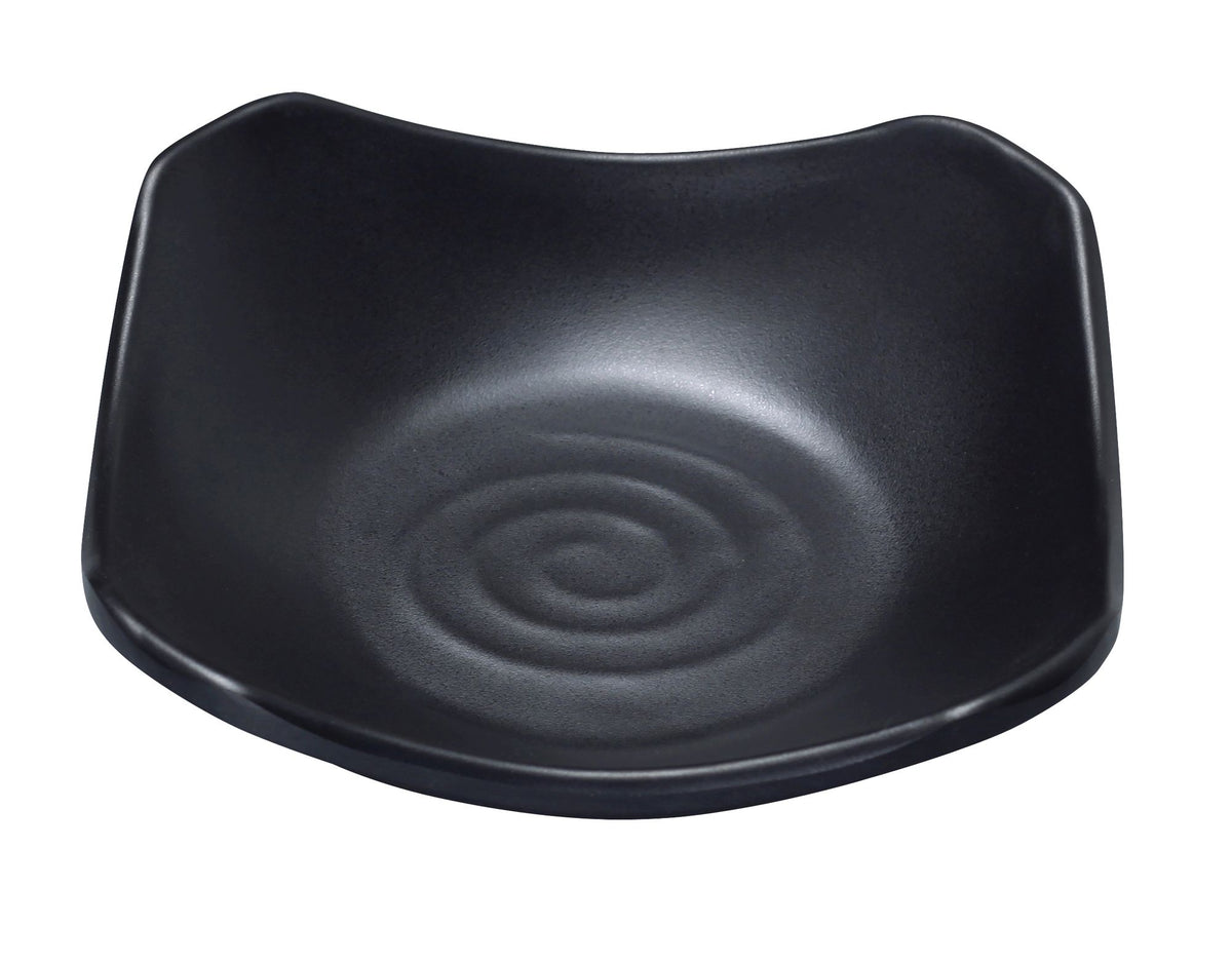 Yanco BP-0103 Black Pearl Square Plate 3-1/2" 4 oz (0.25 Qt) Melamine Matte Black - Case of 72