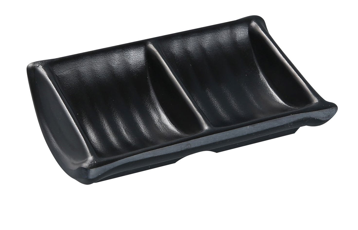 Yanco BP-4031 Black Pearl 2 oz (-1/4 qt) Sauce Dish Ramekin, 4-3/4"L x 3"W Melamine Matte - Case of 72