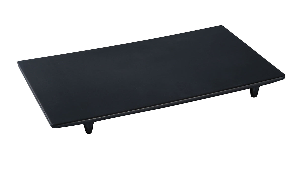 Yanco BP-5013 Black Pearl Melamine Plate, Asian Style, 13" x 7-1/2" x 1" Black - Case of 12