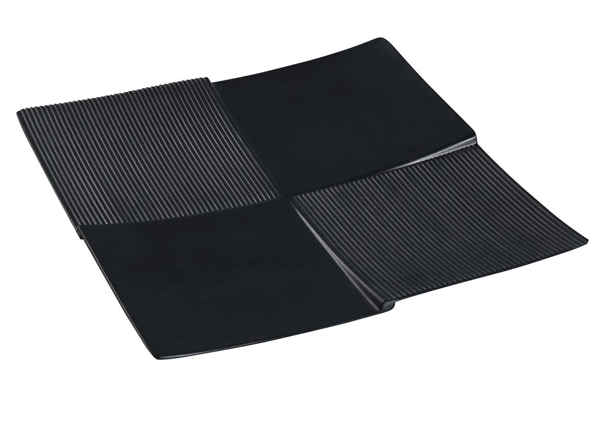 Yanco BP-5111 - Black Pearl Square Plate, 11" x 11" Asian, Melamine, Black - Case of 12