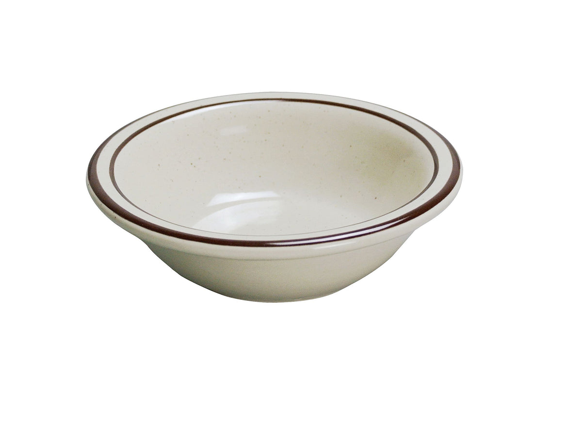 Yanco BR-11 - Brown Speckled Ceramic Fruit Bowl, 4.5 oz, Round 4.5", Dishwasher Safe - Case of 36