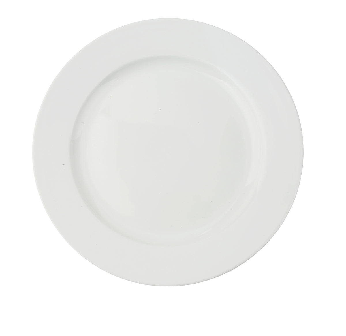 Yanco CA-110 Round China Plate, 10.5" Dia x 1" H, Porcelain, Rolled Edge, Rim, White - Case of 12