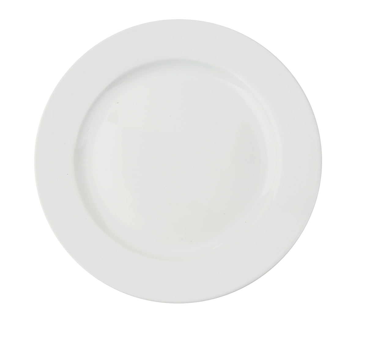 Yanco CA-112 Plate, 12" Dia x 1-1/8" H, White Porcelain, Rolled Edge, Rim, Microwave Safe - Case of 12