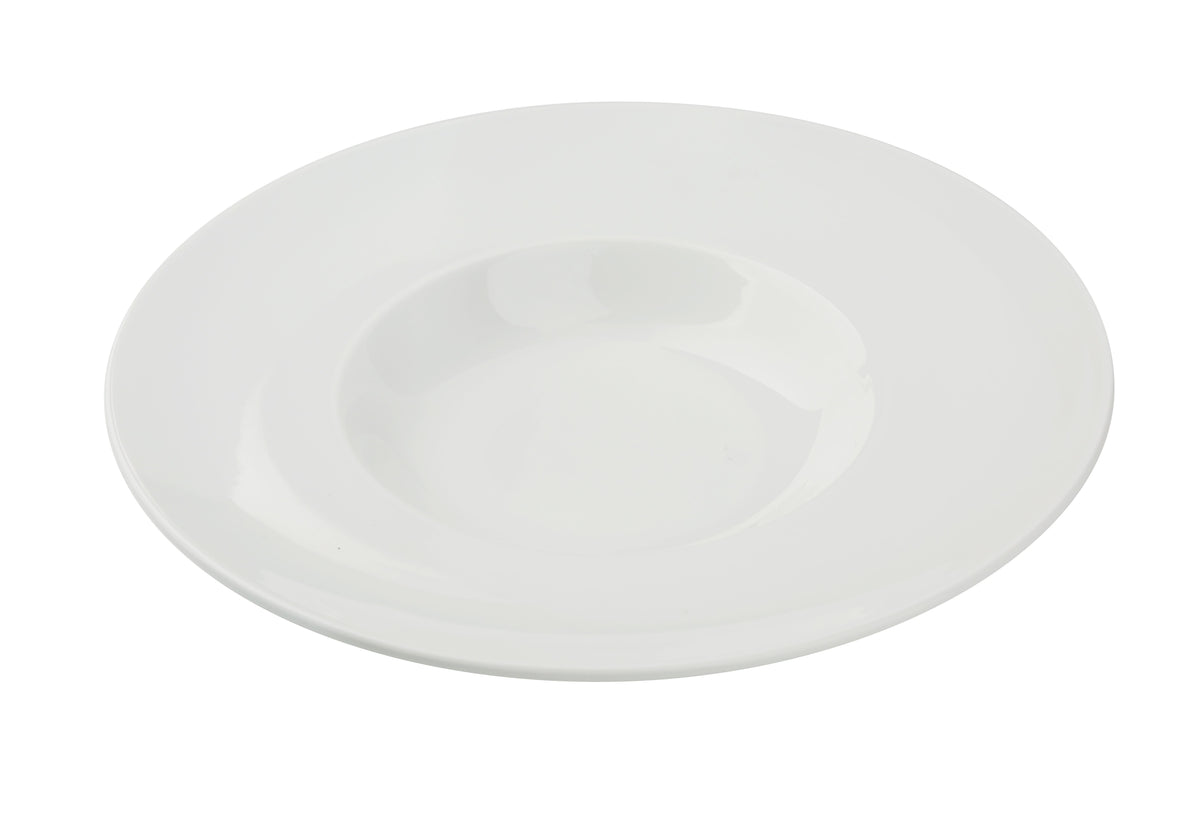 Yanco CA-710 - 11" Round Porcelain Pasta Bowl, 14 Oz, White, Microwave Safe - Case of 12