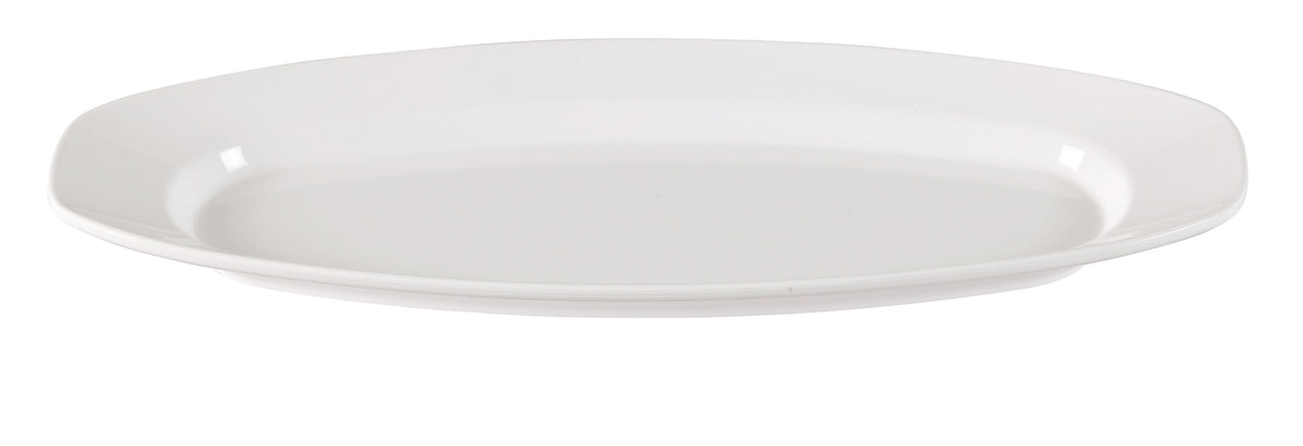 Yanco CAT-5022 - 22" Oblong White Melamine Serving Platter, Dishwasher Safe, Catering Use - Case of 12