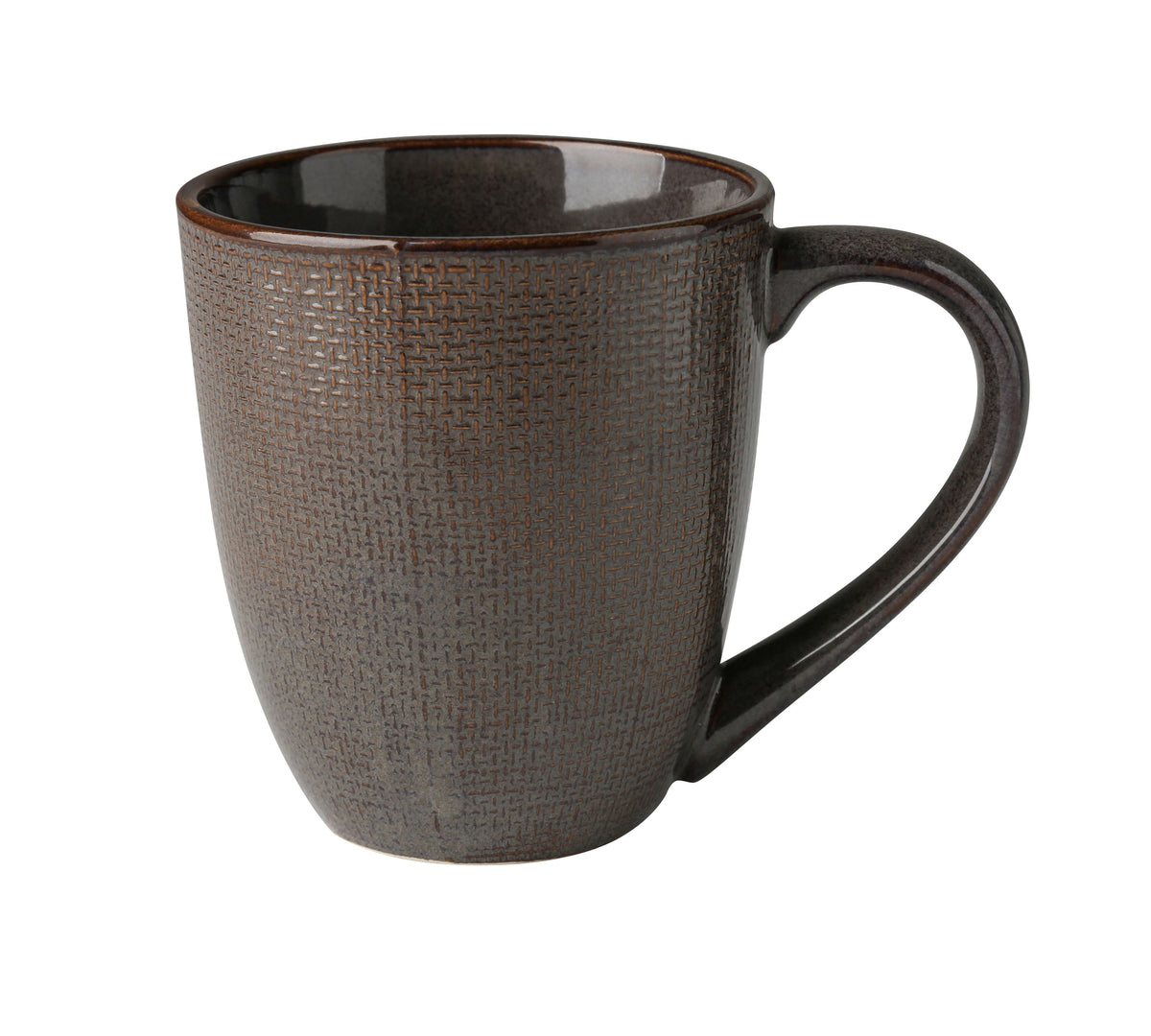 Yanco CB-007 Cowboy Mug, 3-5/8" Dia. x 4" H, 12 Oz, China, Weave Design, Microwave Safe - Case of 36