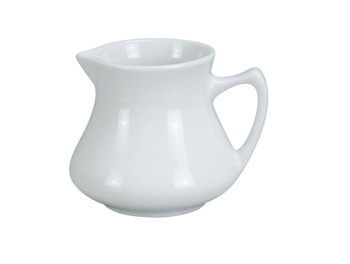 Yanco CM-6 Creamer Pitcher, 6-8 oz Porcelain, 3" Dia x 3-1/2" H, Handle, Dishwasher Safe - Case of 36