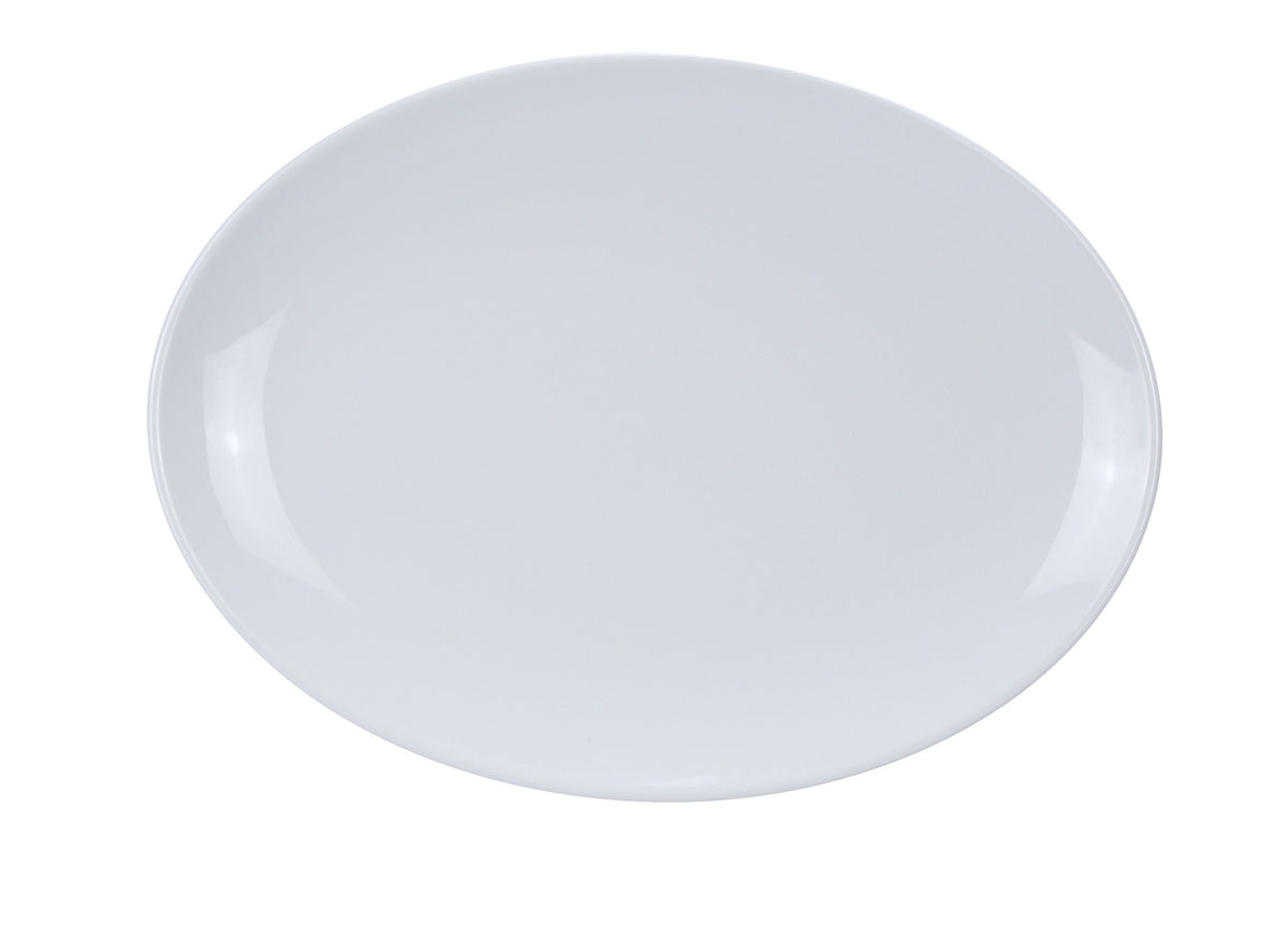 Yanco CO-208 - 8" x 5-1/2" Oval Melamine Platter, Extra Heavy Duty, White, Dishwasher Safe - Case of 48