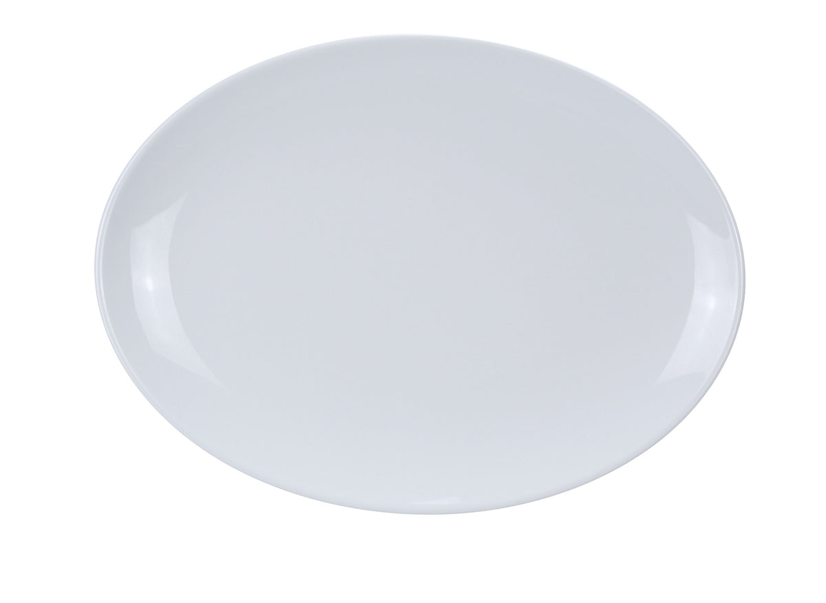 Yanco CO-216 - 16" x 12" Oval Melamine Platter, White, Extra Heavy-Duty, Dishwasher Safe - Case of 12