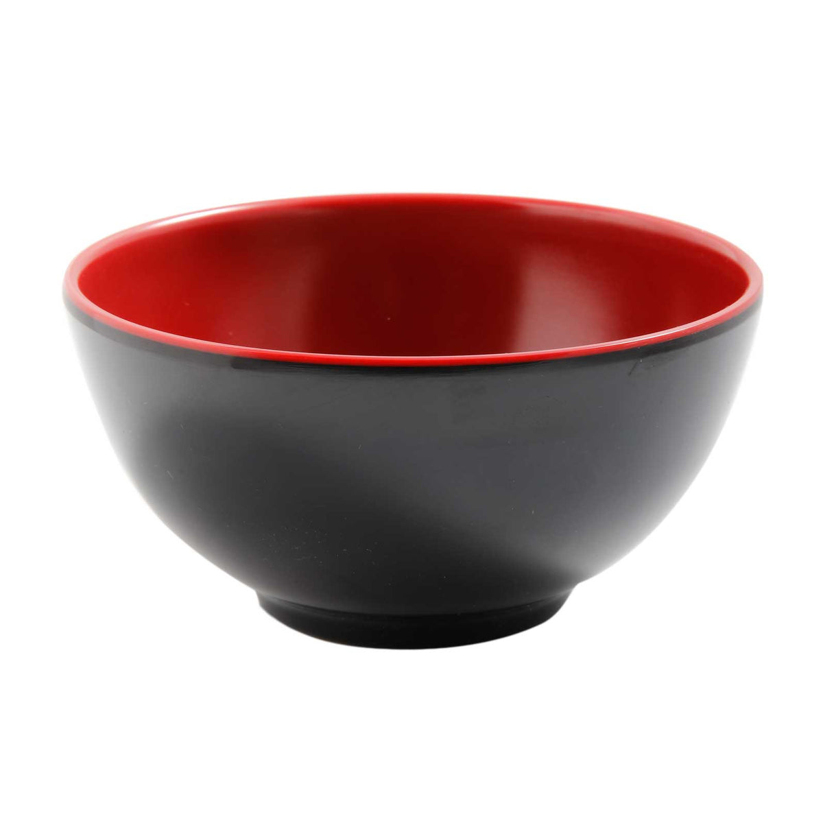 Yanco CR-3004 Two-Tone Nanjing Bowl, 8 oz -1/4 qt, 4-1/2" Dia x 2" H, Black/Red Melamine - Case of 48