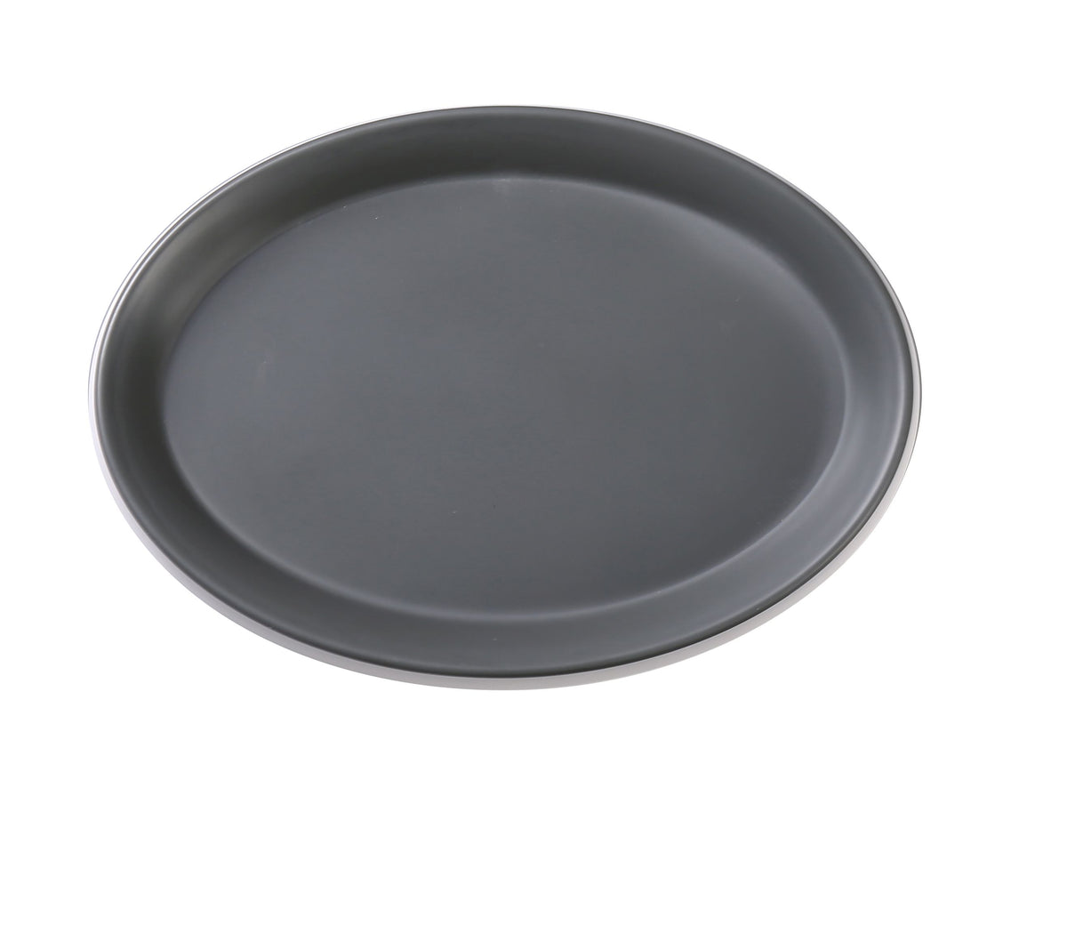 Yanco DI-409 Discover Plate - 9" Oval, Grey/White Two-Tone, Melamine, 1-1/4" H, - Case of 24