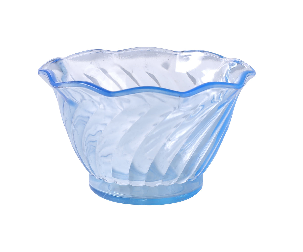 Yanco DS-005B 6-Oz Round Flower-Shaped Plastic Dessert Dish, Blue - Case of 96