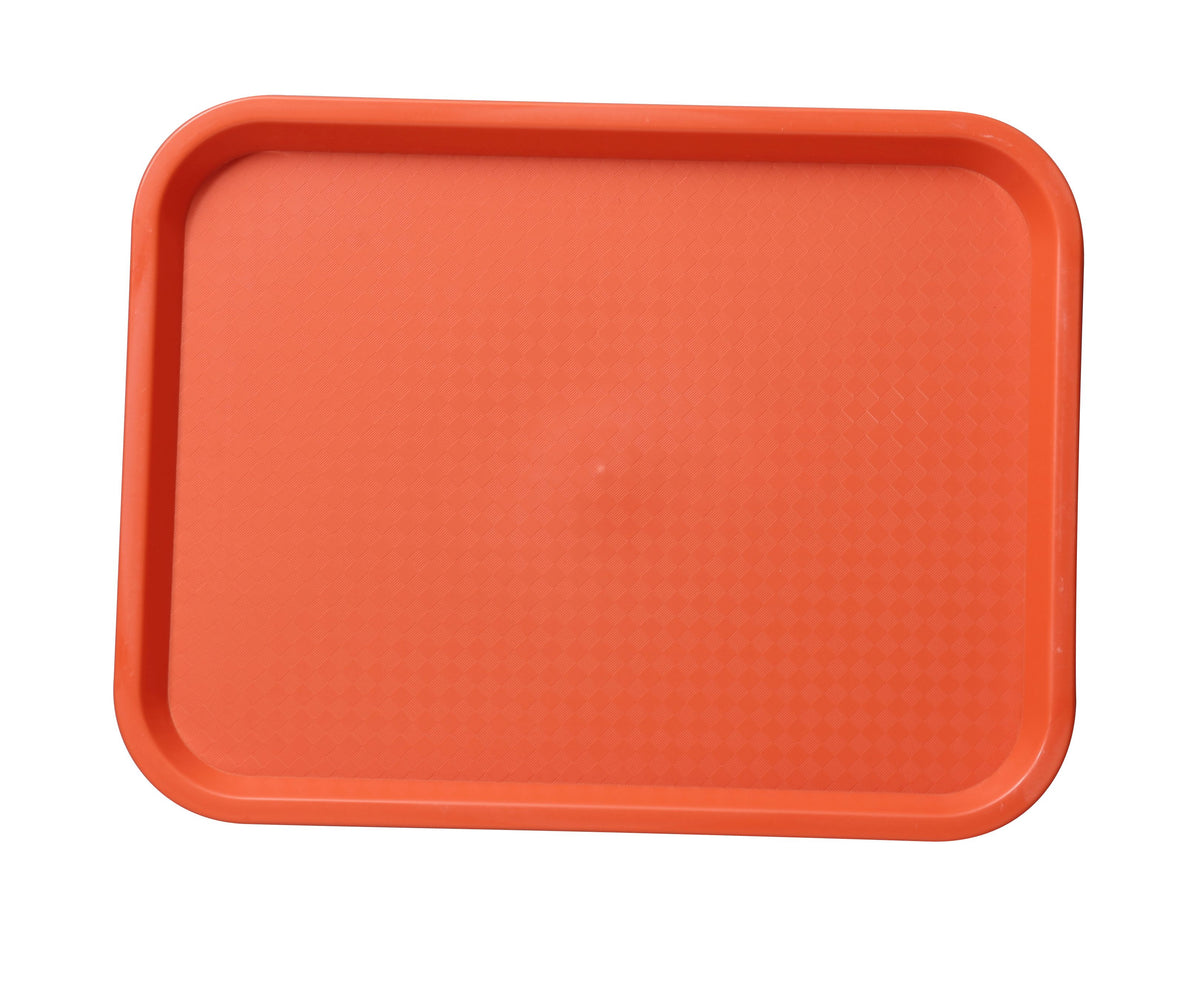 Yanco FT-14OR - Fast Food Tray, Rectangular 14" x 10", Melamine, Orange, Dishwasher Safe - Case of 24