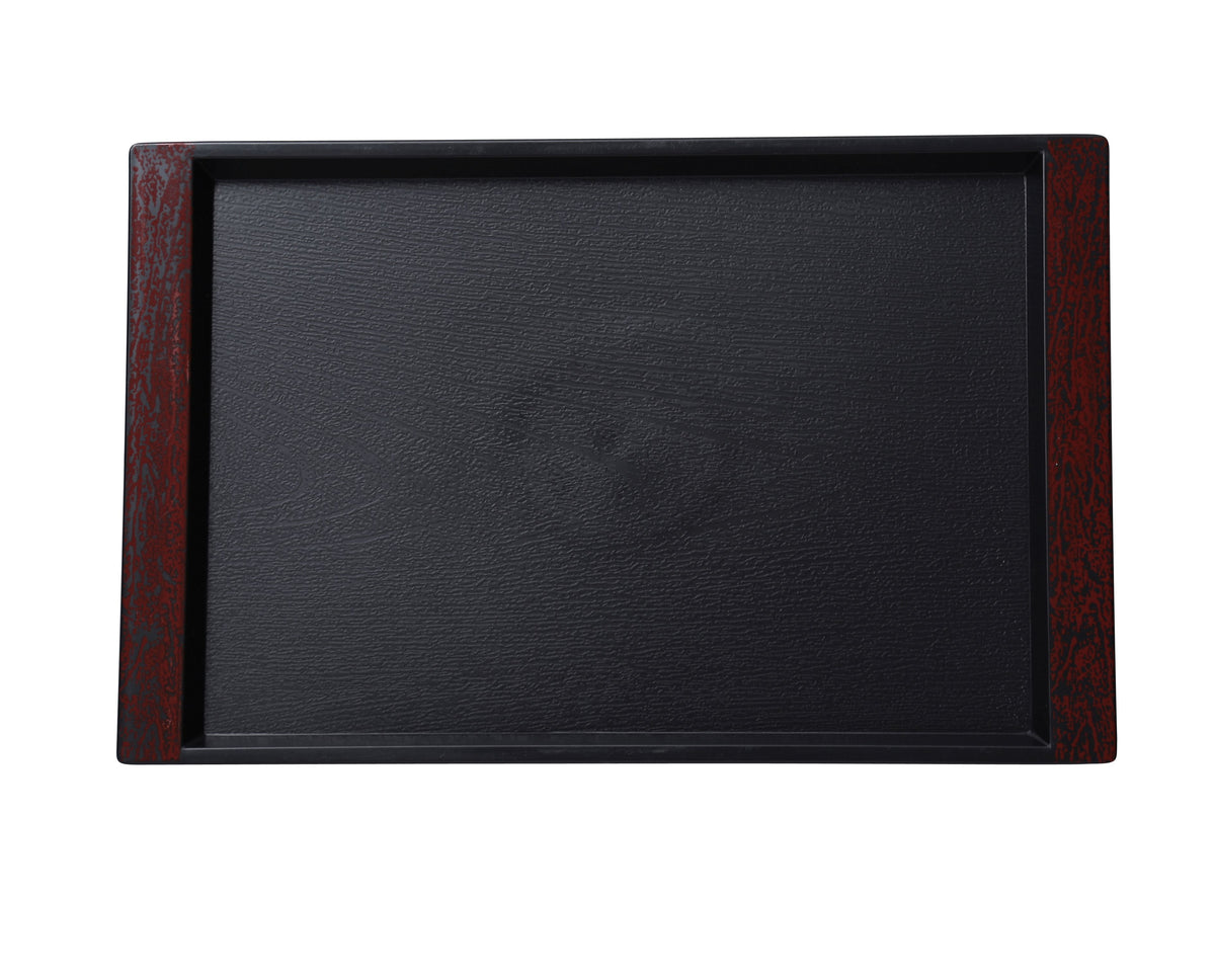 Yanco FT-48 Rectangular Serving Tray, 21" L x 16" W, Black Fiberglass, Dishwasher Safe, 1 Dozen - Case of 12