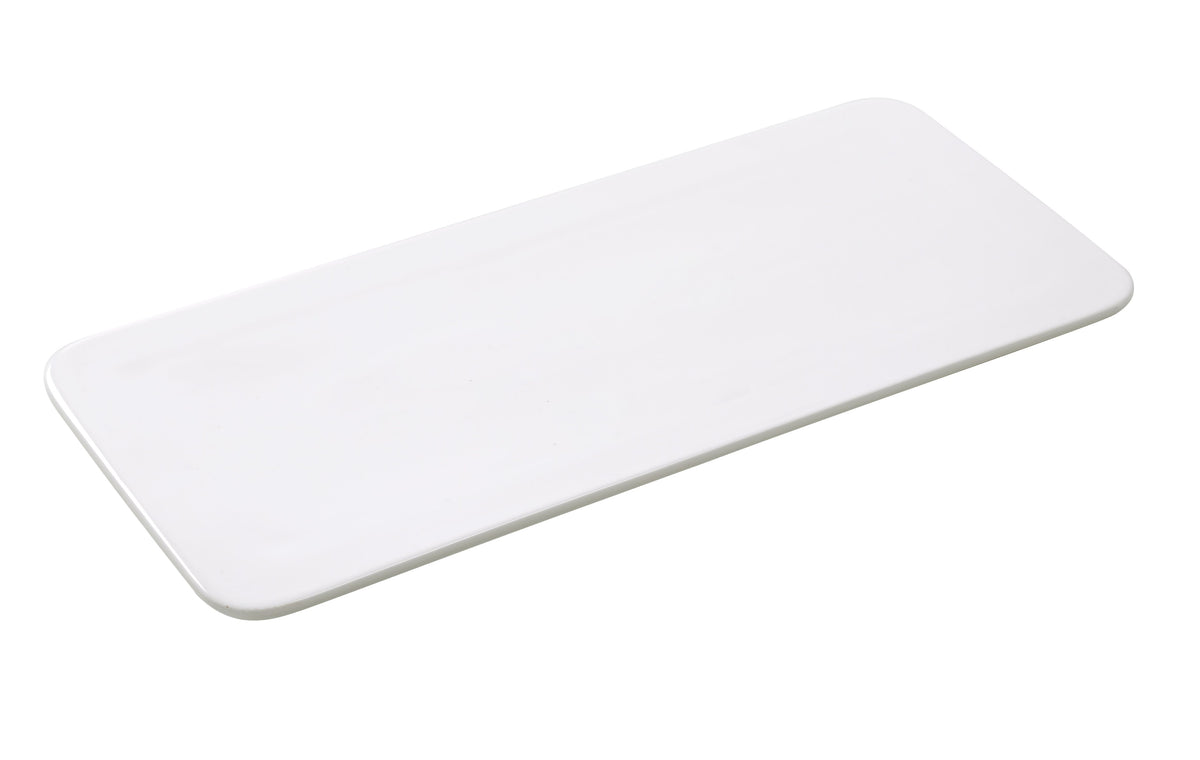 Yanco FU-1416 Fuji Display Plate, 16" x 7-1/2" Porcelain White, Microwave Safe - Case of 12