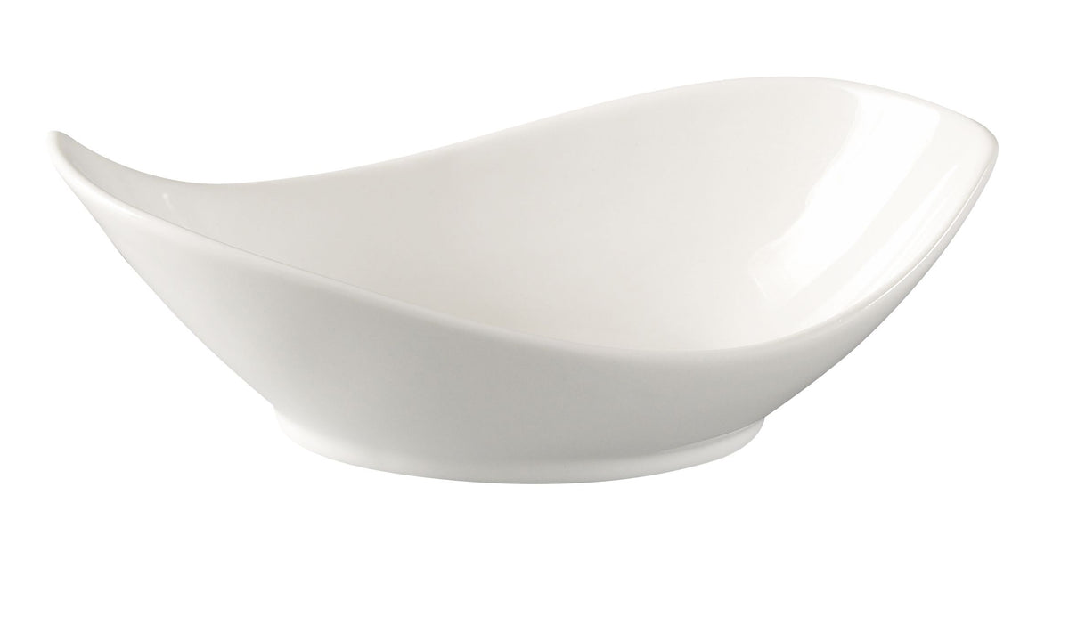 Yanco FU-708 - Fuji Oval Salad Bowl, 8" (6 Oz) Bone White Porcelain, Microwave Safe - Case of 24