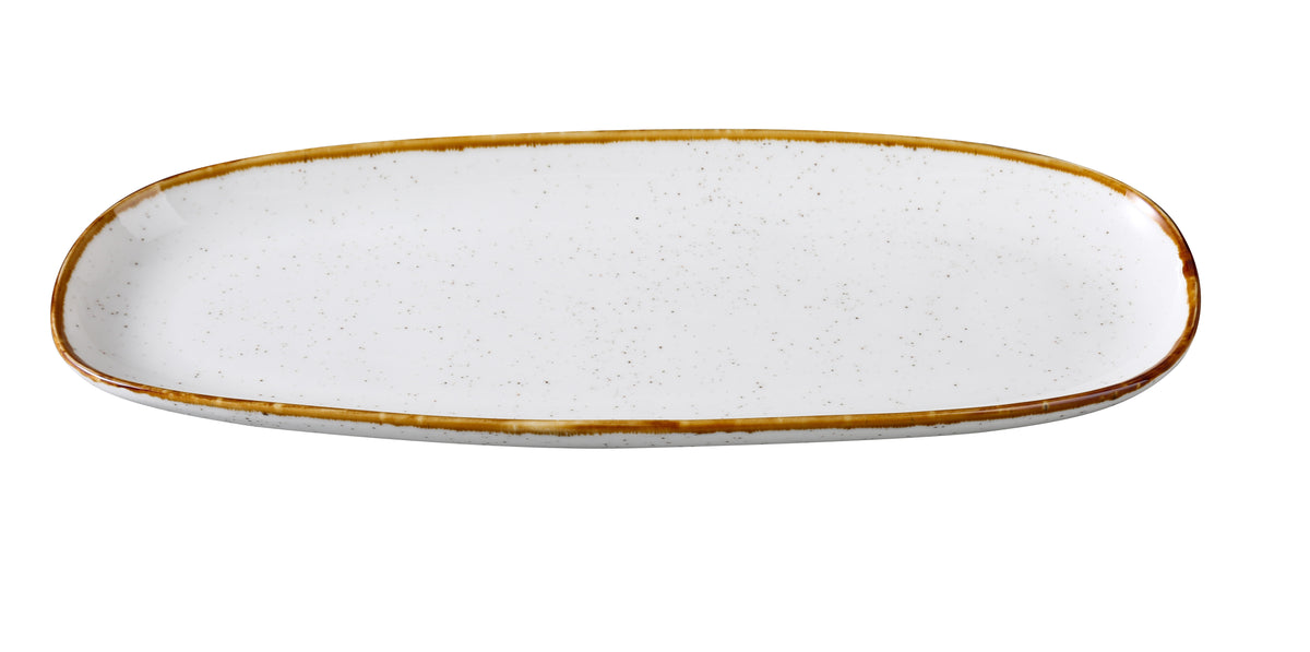 Yanco GL-215 - White Oval China Plate, 14 1/8" W x 5 3/8" D x 1 1/4" H, Dishwasher Safe - Case of 12