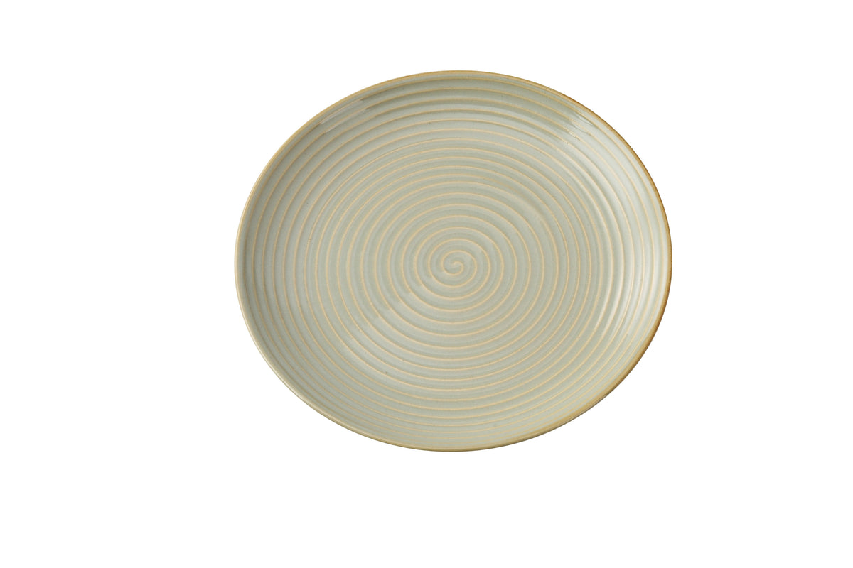 Yanco GO-207 Bread Plate, 7" Dia x 3/4" H, Porcelain, Curved Edge, Coupe Rim, Gold Rim - Case of 36