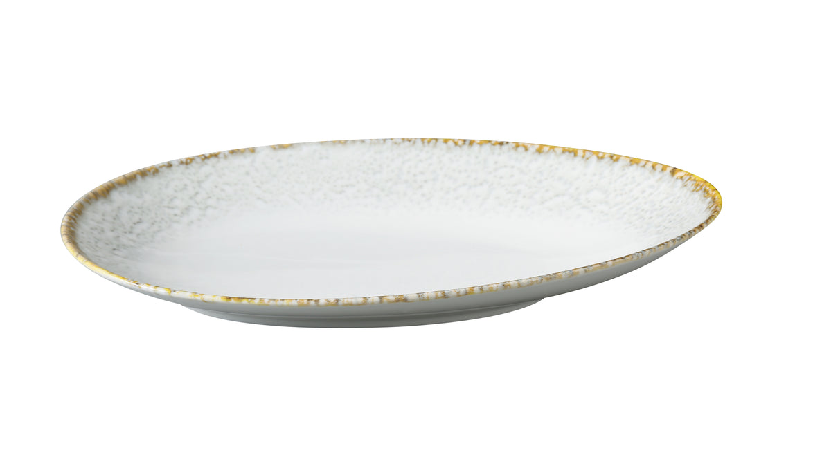 Yanco IB-311 Blue Oval China Plate, 11 3/4" x 7" x 1 7/8", Dishwasher & Microwave Safe - 1 Dozen - Case of 12