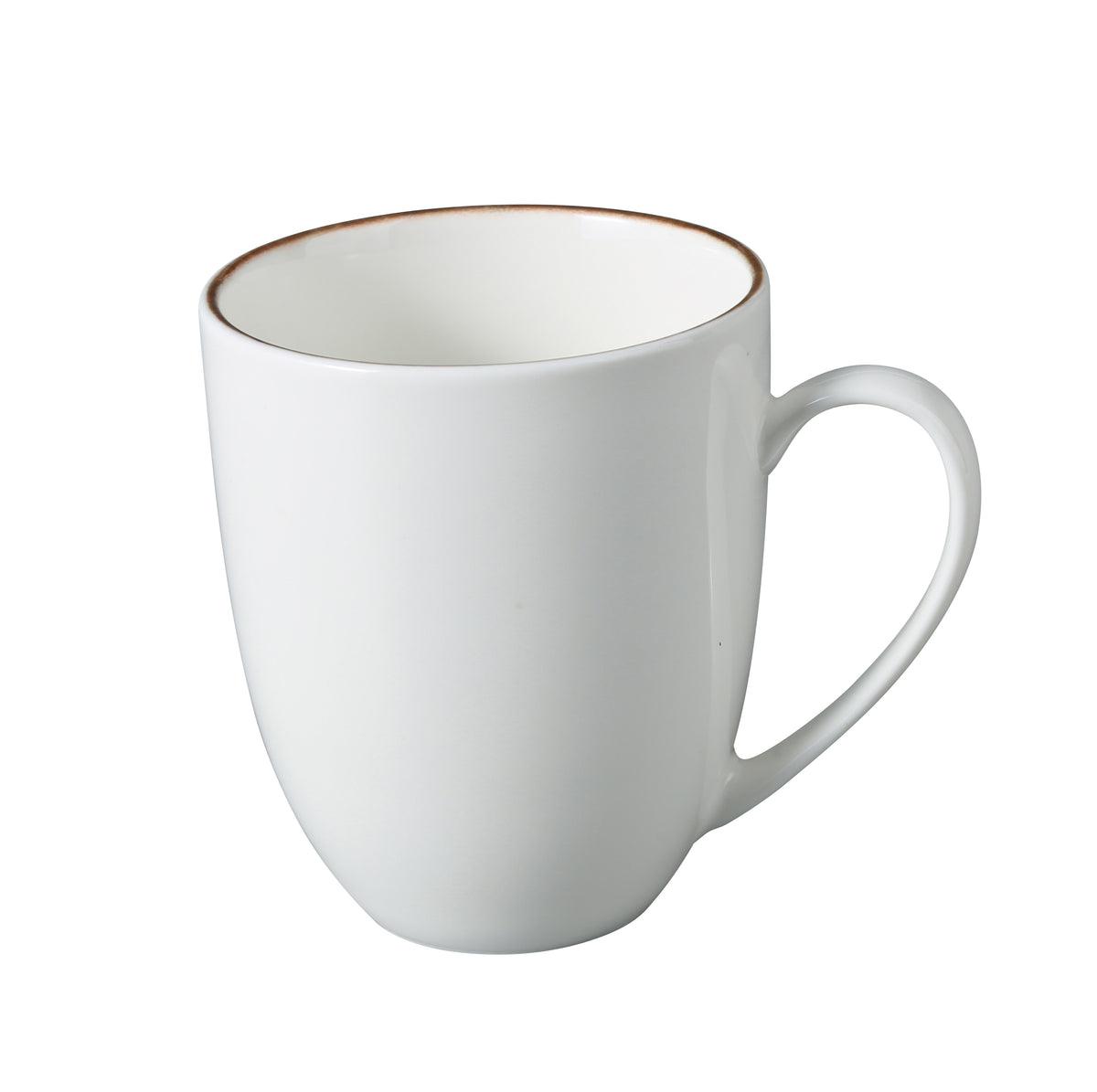 Yanco LE-012 - China Mug, 3 5/8" x 4", 12 oz, White/Brown, Dishwasher & Microwave Safe - 1 Dozen - Case of 36