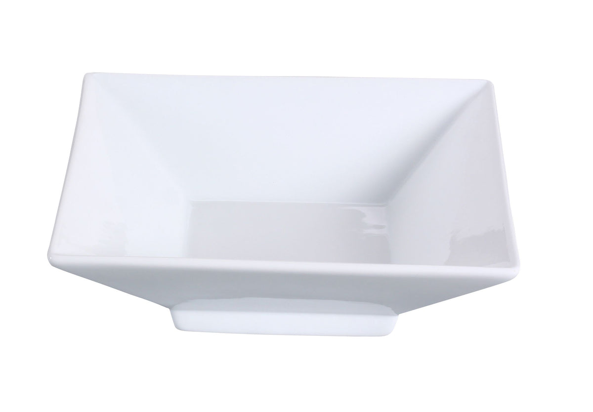 Yanco LK-410 - Square Bone White China Bowl 10-3/4" 64 oz (2 Qt) Oven Microwave Safe - Case of 12