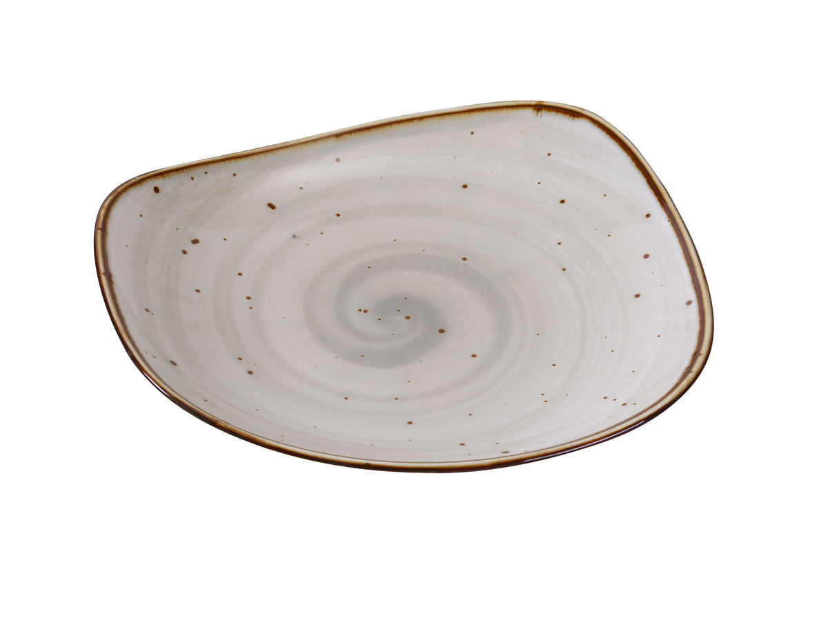 Yanco LY-107 Lyon Plate, 7-1/4" Porcelain, Brown Speckled Glazed, Dishwasher & Oven Safe - Case of 36