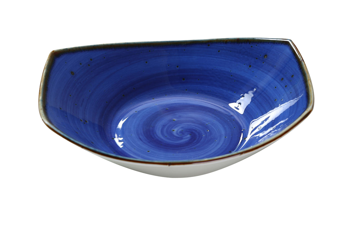 Yanco LY-307BU - 15 oz Lyon Soup Plate, 7" Porcelain Bowl, Blue Glazed, Microwave Safe - Case of 36