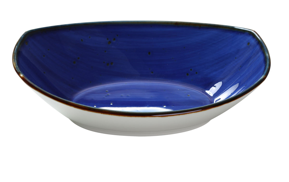 Yanco LY-405BU - 5 oz Oval Blue Porcelain Glazed Bowl 5-1/2" L x 3-3/4" W x 1-3/8" H - Case of 36