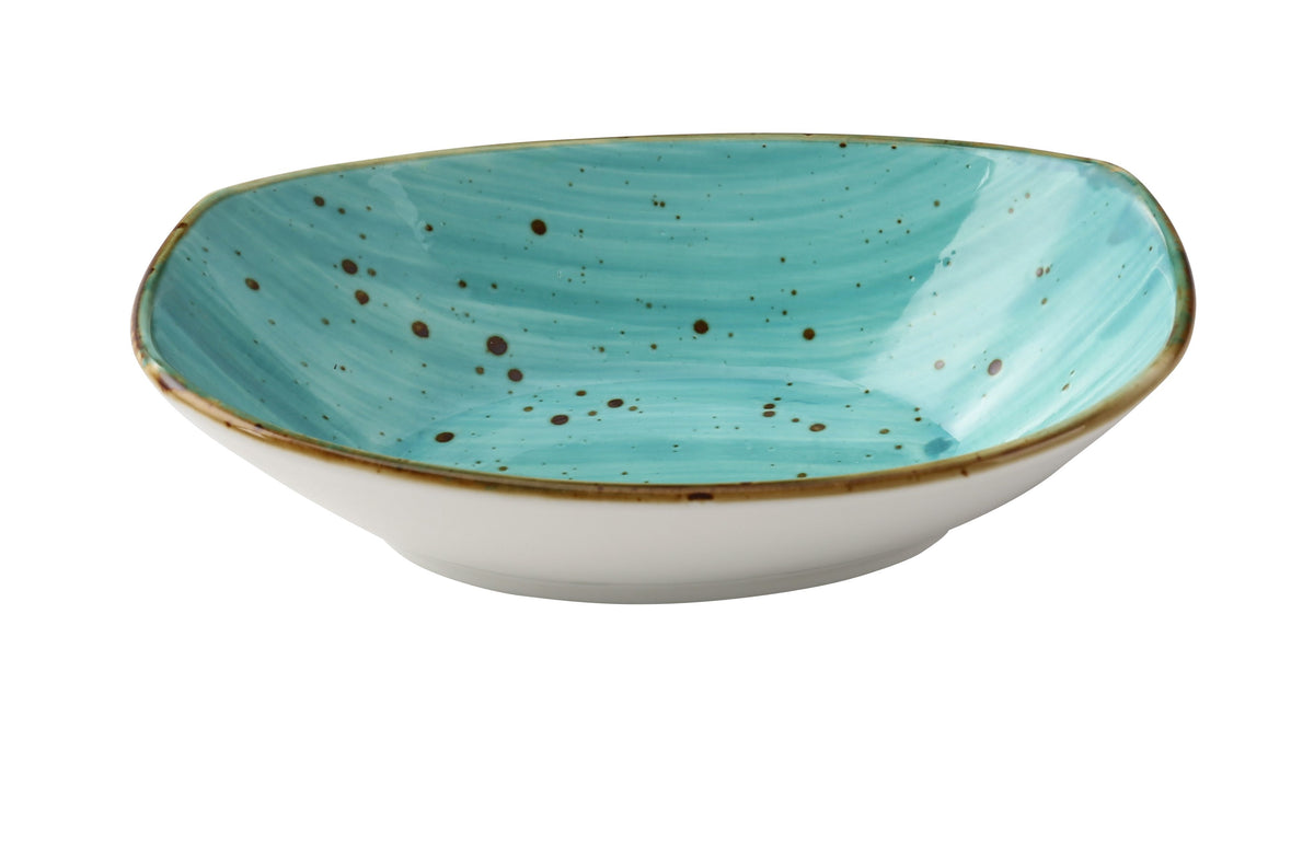 Yanco LY-409TQ Oval Turquoise Porcelain Bowl, 20 oz, 9" L x 6-1/4" W, Dishwasher Safe - Case of 12