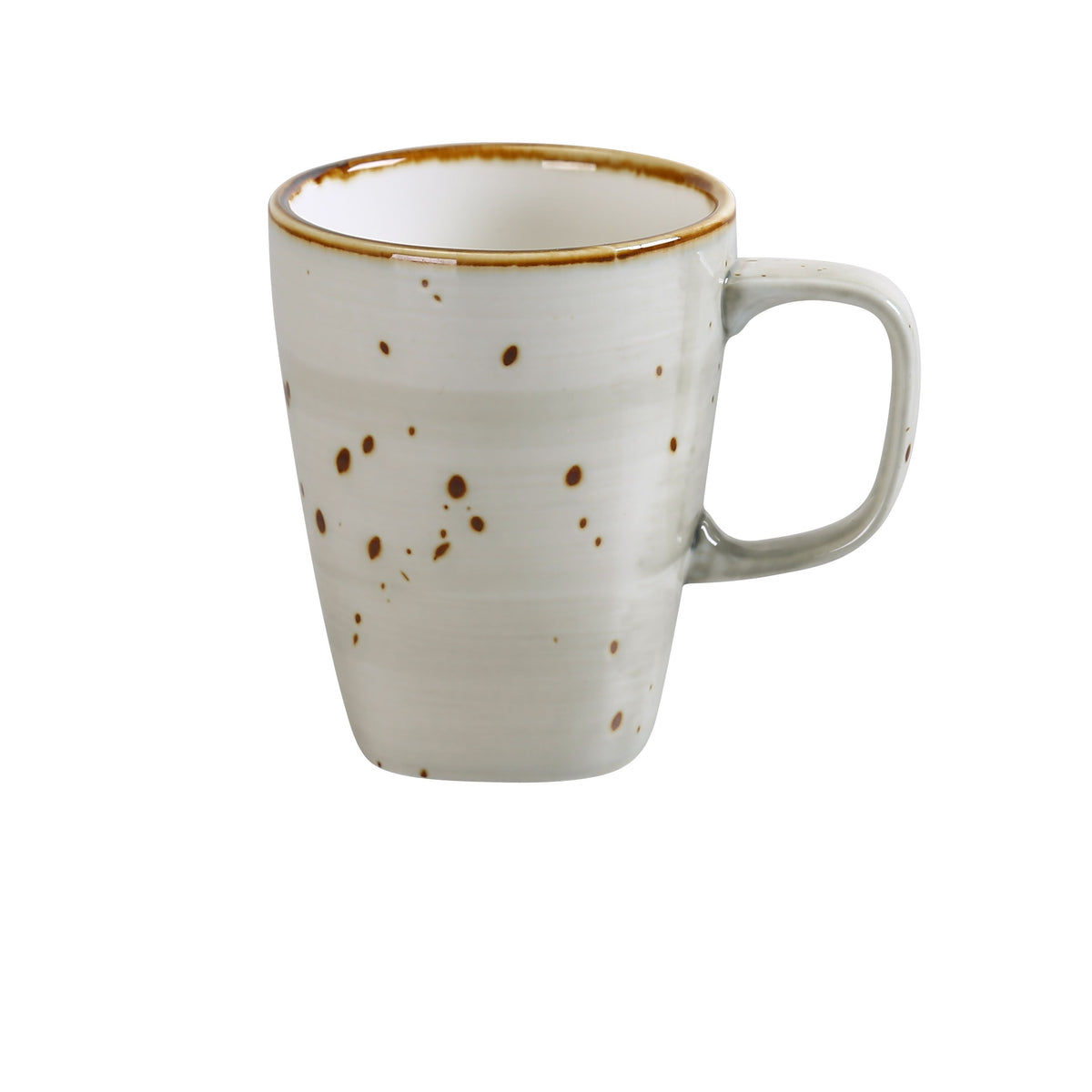 Yanco LY-503 - Lyon China Mug, 10 Oz (3-1/4" Dia. x 4" H) Porcelain, Brown Speckled, Safe - Case of 36