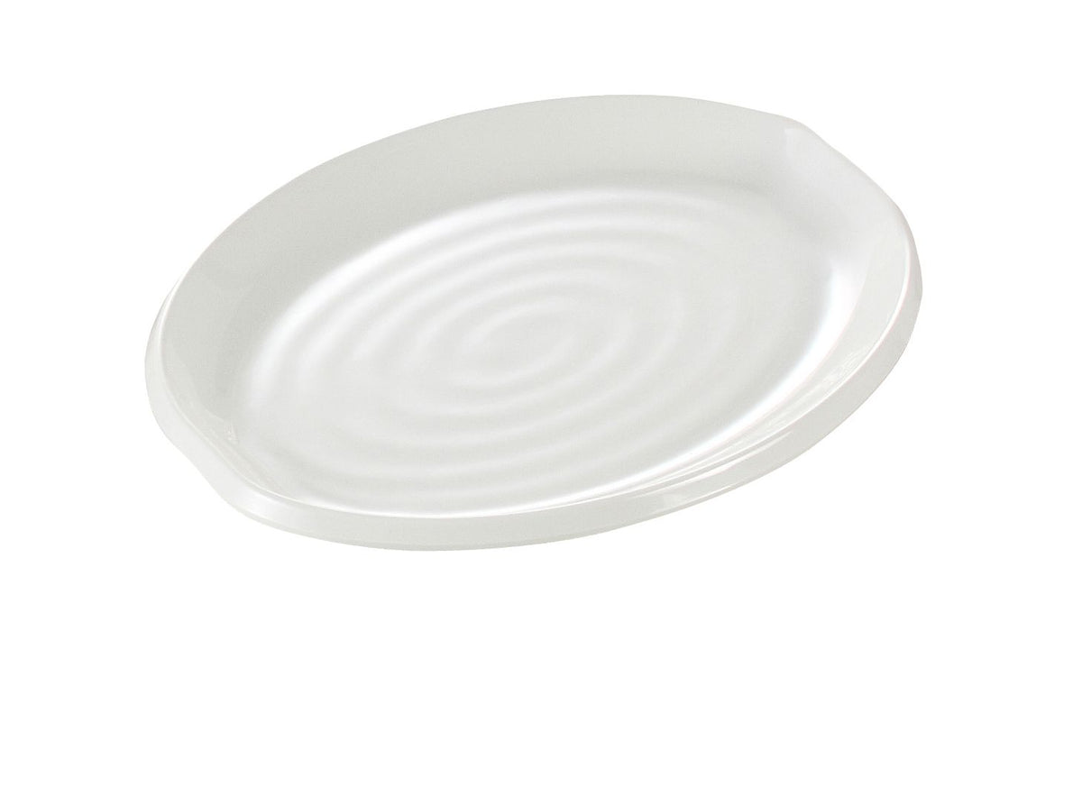 Yanco MD-210 Milando Oval Plate, 10-1/2" x 7-1/2" White Melamine, Dishwasher Safe - Case of 24
